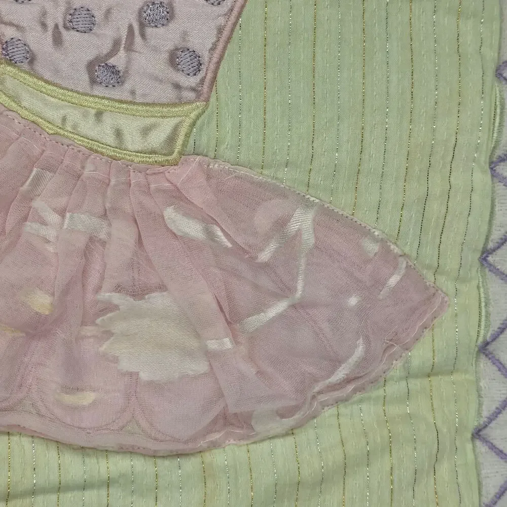 KIDSLINE VINTAGE PASTEL BALLERINA NURSERY QUILT 42X33 PRINCESS BALLET PATCHWORK